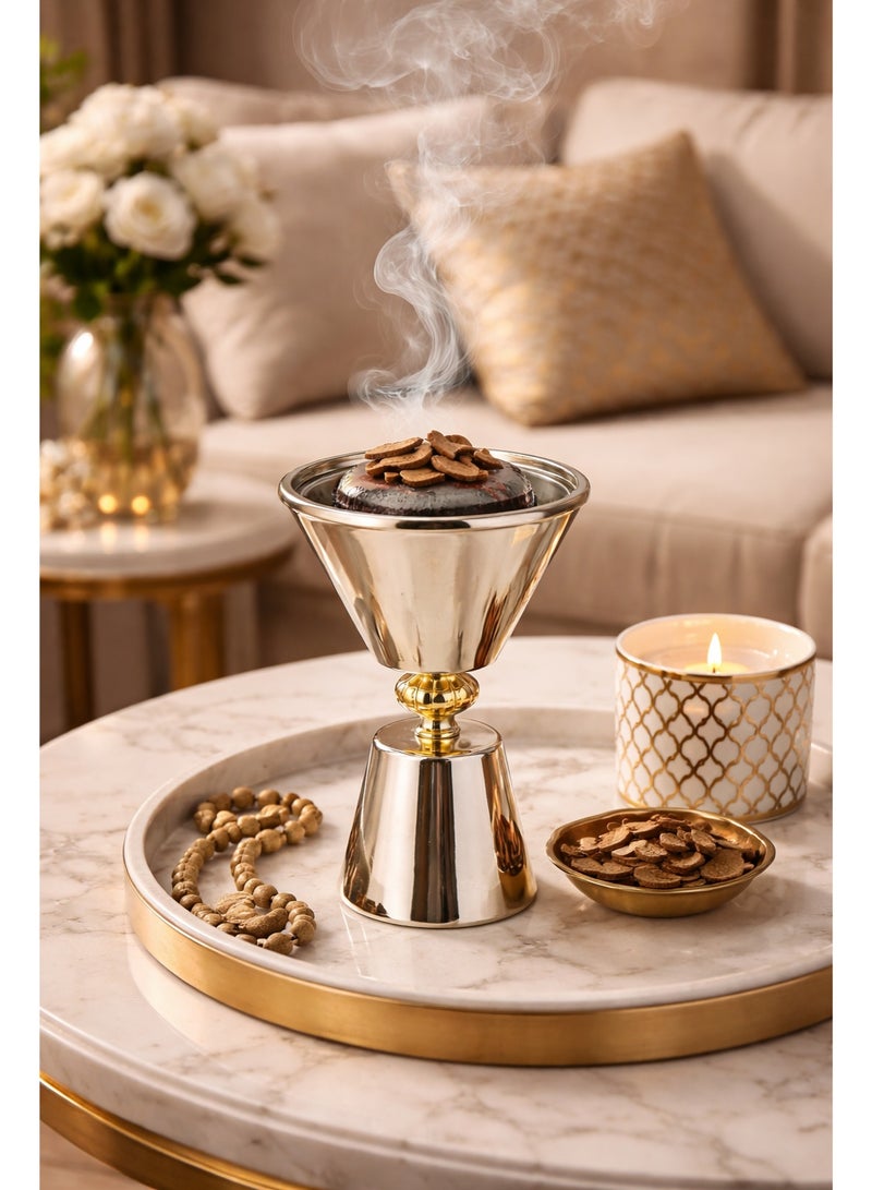 VENDIX Luxury Bakhoor Burner – Stainless Steel Incense Holder – Elegant Home & Office  Decor for Aromatherapy & Fragrance. - Image 3